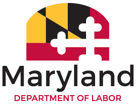 MD-Dept-of-Labor-Logo Maryland Department of Labor logo with Maryland flag design and text below.